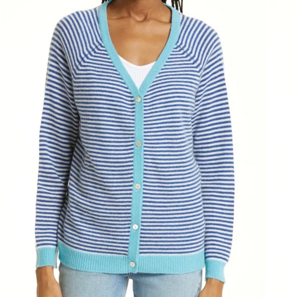 Striped Blue Cardigan Sweater
